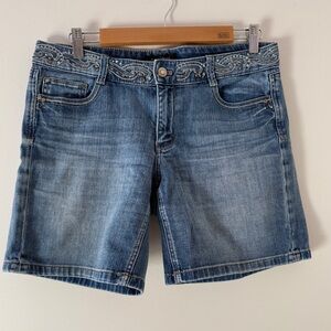 White House Black Market embezzled jean shorts